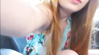 Horny, Youthful Woman With Huge Boobs Caught Pleasuring Herself In A Car