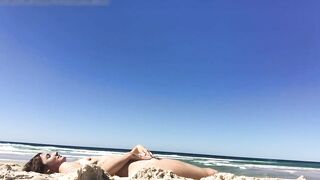 Sexy Nudist Woman With Saggy Tits Films Herself On The Beach