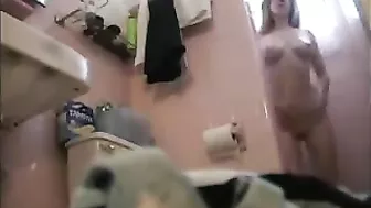 Shockingly, Found Hot Mama Pleasuring Self In Shower!