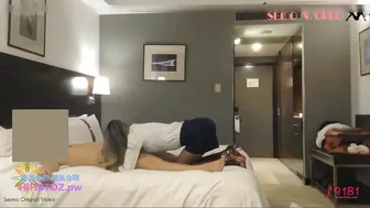 Hidden camera expensive Russian escort with Asian client fucking