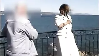 Exhibitionist Woman Flashing on Camera Outdoor