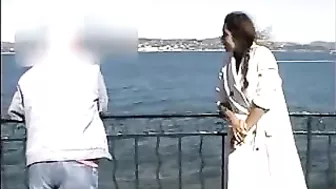 Exhibitionist Woman Flashing on Camera Outdoor