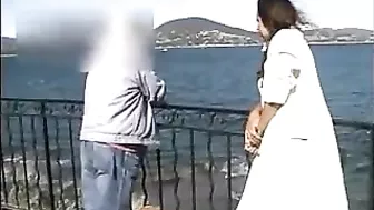 Exhibitionist Woman Flashing on Camera Outdoor