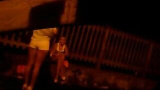 Italian prostitutes flashing client are spied on secret camera