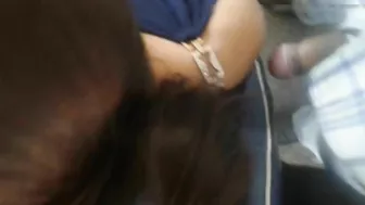 Dude flashing dick in public transport and touching with dick woman