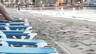 Couple caught voyeur at the beach fucking in public