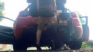 Two strangers caught fucking in a nearby car park