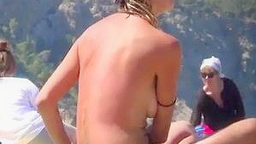 Topless Lady at the Beach Filmed