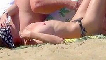Topless Lady at the Beach Filmed