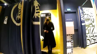 Sultry Exhibitionist Woman Flashing Her Assets In Public Stores