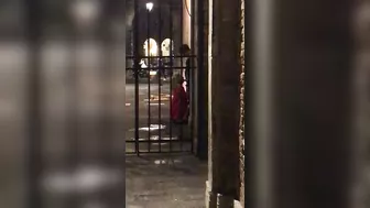 Voyeur hidden camera caught a girl giving blowjob to stranger in public