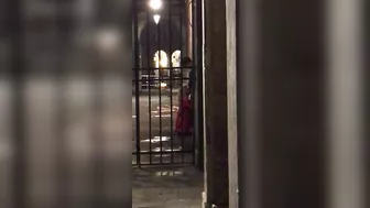 Voyeur hidden camera caught a girl giving blowjob to stranger in public