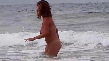 Sexy, Daring, And Provocative Milf Strips Naked In Bold Beach Voyeur Footage
