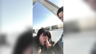 Exhibitionist couple doing sex in public in a ferris wheel - real public exposure and fucking in public video.