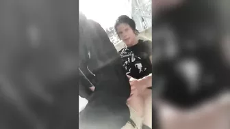 Exhibitionist couple doing sex in public in a ferris wheel - real public exposure and fucking in public video.