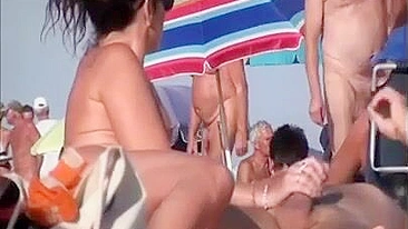 French Nudist Beach with Couples Making Sex