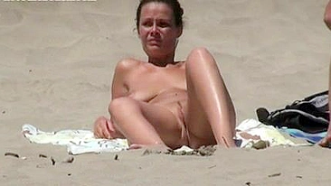 Sultry Nudist French Woman Filmed Shameful Voyeur At The Beach