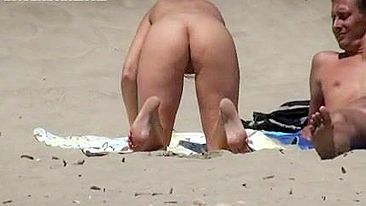 Sultry Nudist French Woman Filmed Shameful Voyeur At The Beach