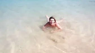 Sultry, Exhibitionist Nudist Wife Sultrily Filmed On The Beach