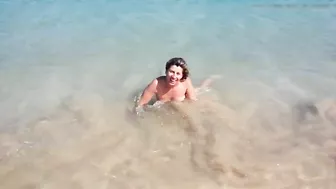 Sultry, Exhibitionist Nudist Wife Sultrily Filmed On The Beach