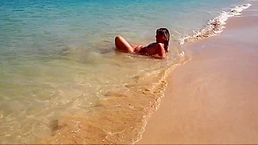 Sultry, Exhibitionist Nudist Wife Sultrily Filmed On The Beach