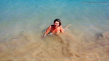 Sultry, Exhibitionist Nudist Wife Sultrily Filmed On The Beach