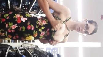 Daring Wife with Mini Upskirt Flashing Nude in Public Store Daring Wife with Mini Upskirt Flashing Nude in Public Store