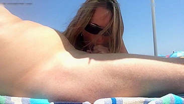 French Belle Partner Giving Mind-Blowing Oral Pleasure At The Shore