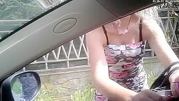 Hot Italian Hookers Flashing Nude To A Guy With A Hidden Camera In Car