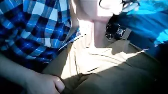 Cute Girl Gives Head to Stranger in Train