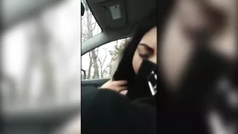 Indian girl sucking cock in car of stranger and swallowing cum