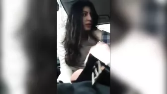Indian girl sucking cock in car of stranger and swallowing cum