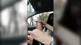 Indian girl sucking cock in car of stranger and swallowing cum