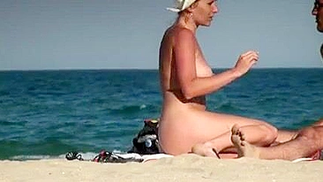 Salacious Nudist French Duo Filmed At The Beach Arouses Voyeur's Gaze