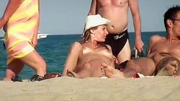 Salacious Nudist French Duo Filmed At The Beach Arouses Voyeur's Gaze