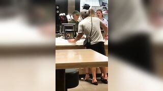 Man Slips Massive Dick Into Girlfriend's Tight Ass In Fast Food Joint