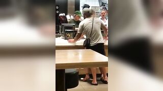 Man Slips Massive Dick Into Girlfriend's Tight Ass In Fast Food Joint