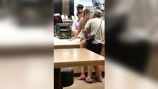 Man Slips Massive Dick Into Girlfriend's Tight Ass In Fast Food Joint