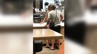 Man Slips Massive Dick Into Girlfriend's Tight Ass In Fast Food Joint