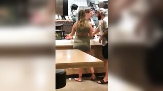 Man Slips Massive Dick Into Girlfriend's Tight Ass In Fast Food Joint