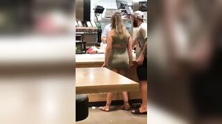 Man Slips Massive Dick Into Girlfriend's Tight Ass In Fast Food Joint