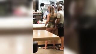 Man Slips Massive Dick Into Girlfriend's Tight Ass In Fast Food Joint