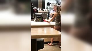 Man Slips Massive Dick Into Girlfriend's Tight Ass In Fast Food Joint