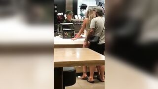 Man Slips Massive Dick Into Girlfriend's Tight Ass In Fast Food Joint