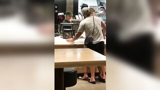 Man Slips Massive Dick Into Girlfriend's Tight Ass In Fast Food Joint