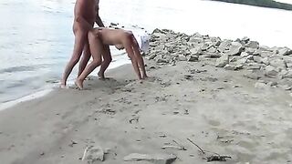 Hungarian Couple Fucks by the River in Budapest