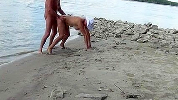 Hungarian Couple Fucks by the River in Budapest