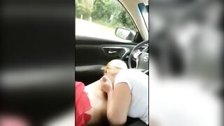 Buddy filming his friend getting a blowjob from a hooker in car