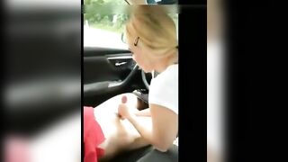 Buddy filming his friend getting a blowjob from a hooker in car