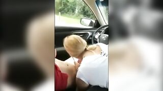 Buddy filming his friend getting a blowjob from a hooker in car